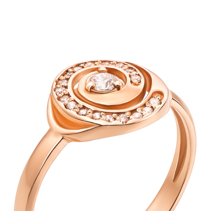 Золота каблучка з фіанітами. Артикул 12477 с