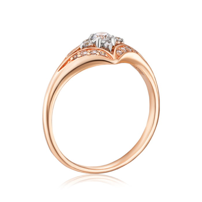 Золота каблучка з фіанітами. Артикул 12483 с