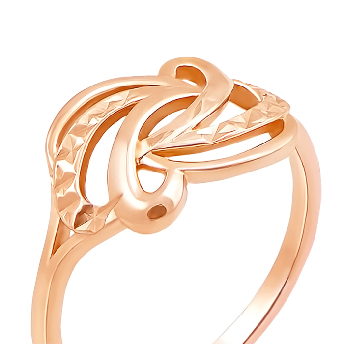 Золота каблучка з алмазною гранню. Артикул 12500 с