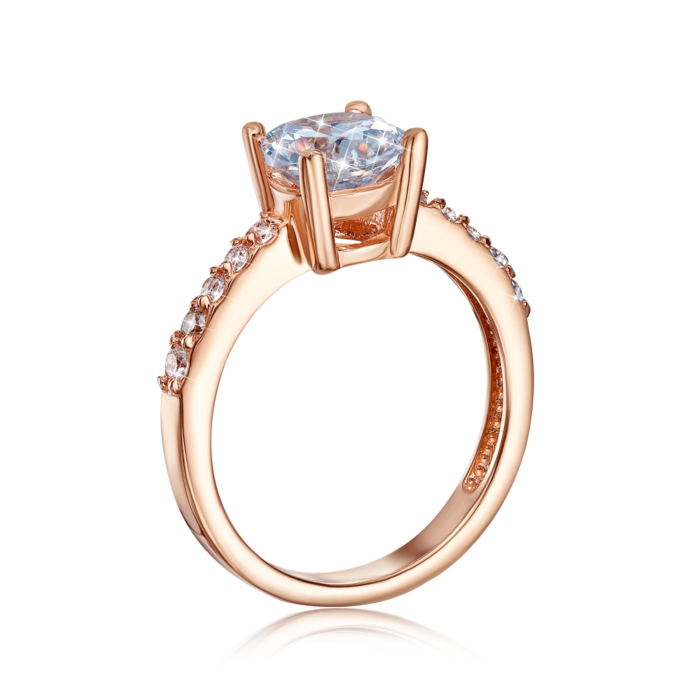 Золота каблучка з фіанітами. Артикул 12511