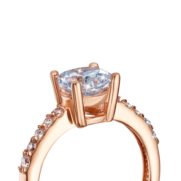 Золота каблучка з фіанітами. Артикул 12511