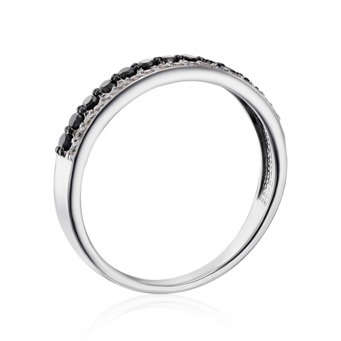 Золотое кольцо с фианитами. Артикул 12534/02/1/8 (12534/б ч с)