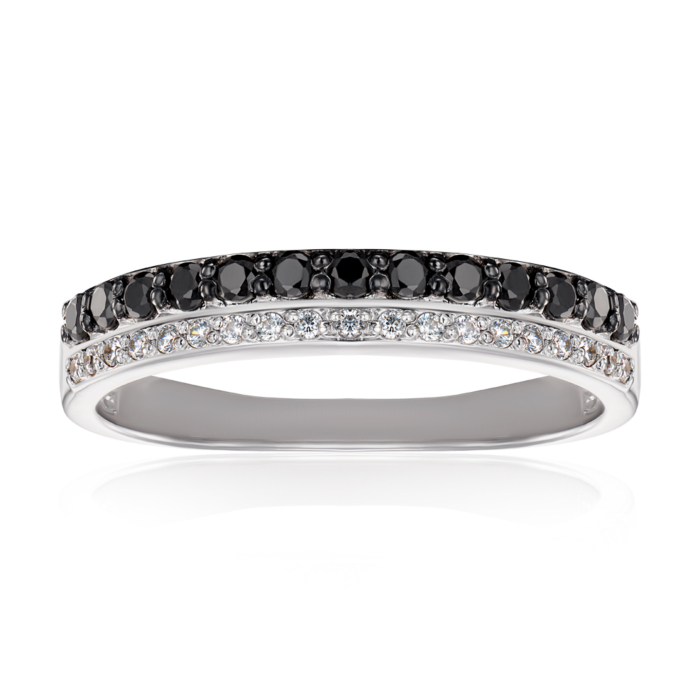 Золотое кольцо с фианитами. Артикул 12534/02/1/8 (12534/б ч с)