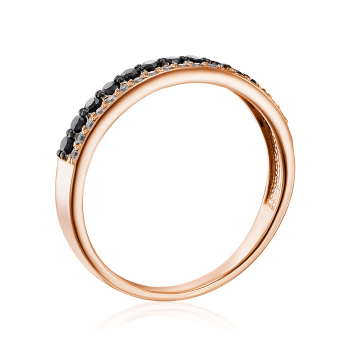 Золотое кольцо с фианитами. Артикул 12534/01/1/8 (12534/ч с)