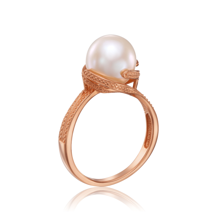 Золота каблучка з перлиною (12546)