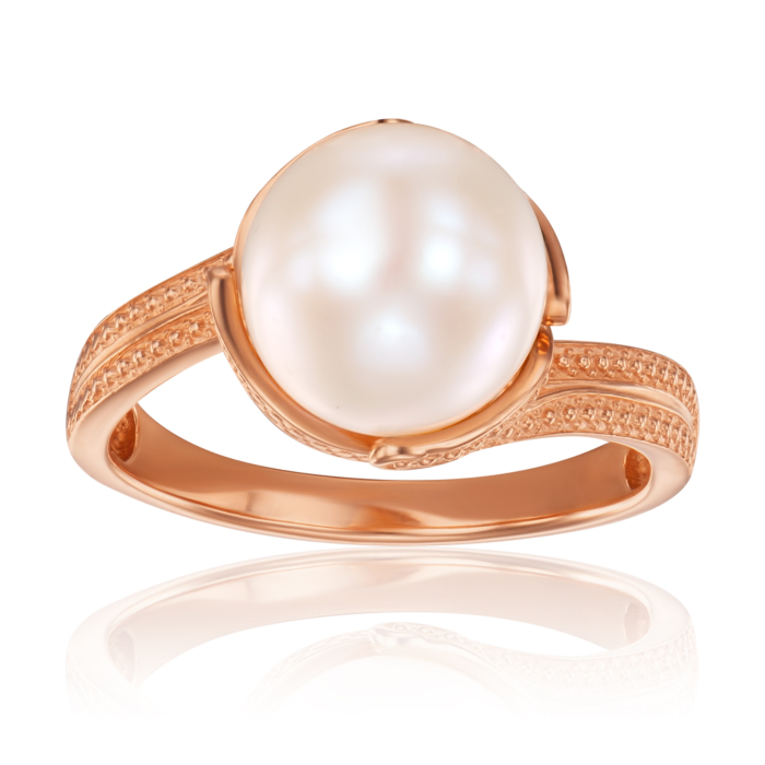 Золота каблучка з перлиною (12546)