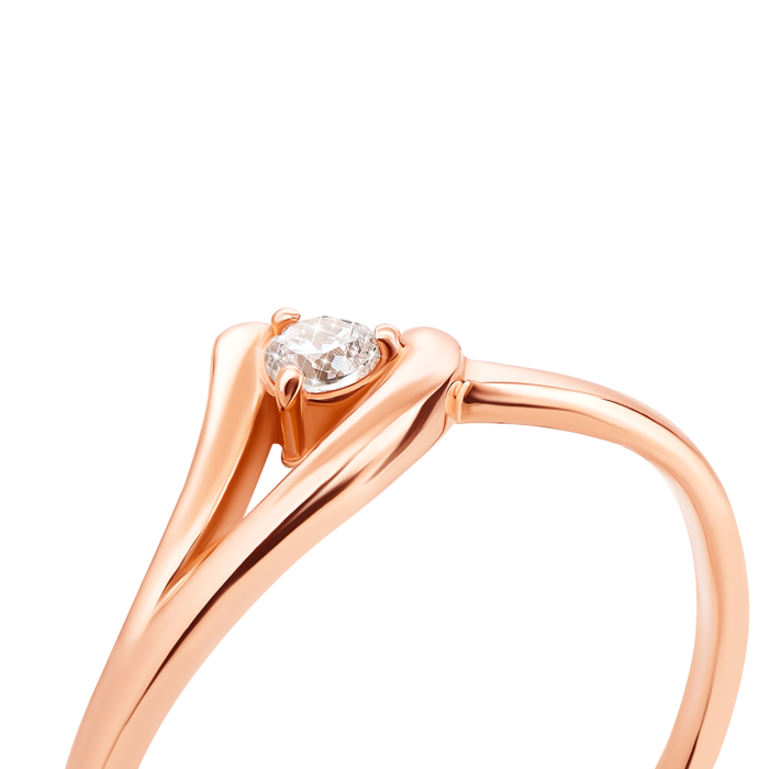 Золотое кольцо с фианитом. Артикул 12547
