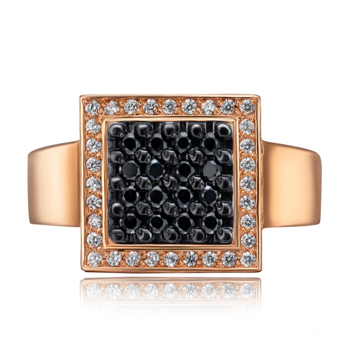 Золотое кольцо с фианитами. Артикул 12558/ч с п