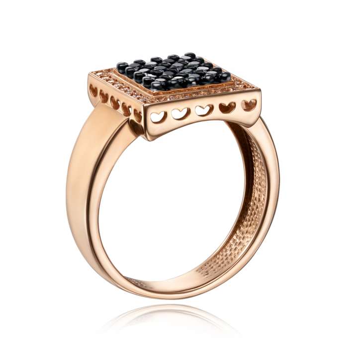 Золотое кольцо с фианитами. Артикул 12558/ч с п