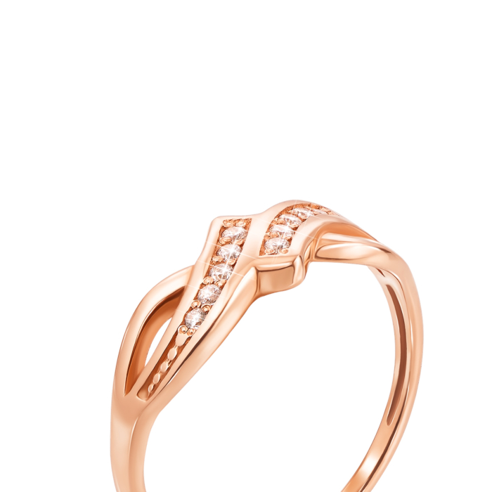 Золота каблучка з фіанітами. Артикул 12564