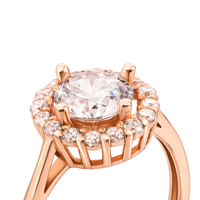 Золота каблучка з фіанітами. Артикул 12568 с п