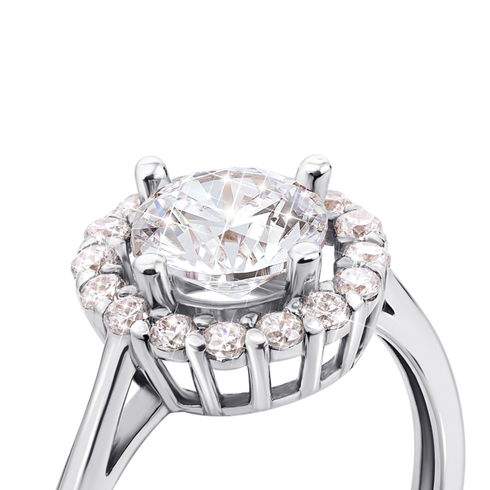 Золотое кольцо с фианитами S Zirconia. Артикул 12568/б SW