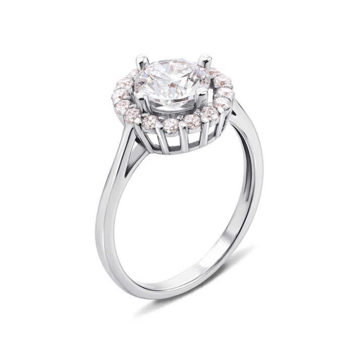 Золотое кольцо с фианитами S Zirconia. Артикул 12568/б SW