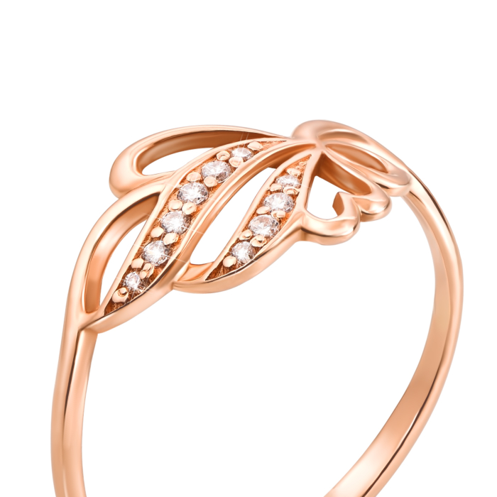Золотое кольцо с фианитами. Артикул 12578 сп