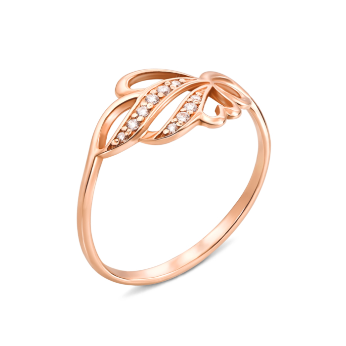 Золотое кольцо с фианитами. Артикул 12578 сп