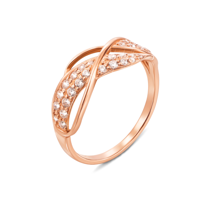 Золота каблучка з фіанітами. Артикул 12583