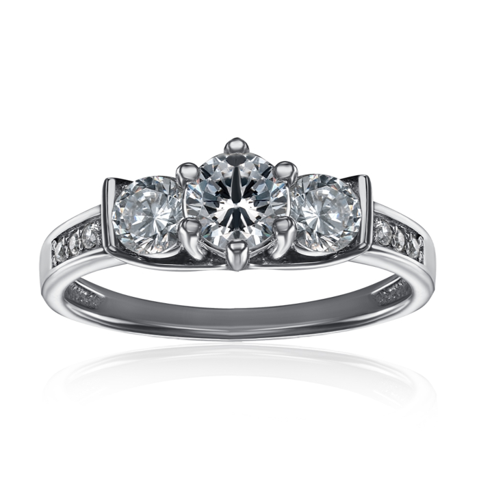 Золотое кольцо с фианитами S Zirconia. Артикул 12606/02/1/92 (12606/б SW)