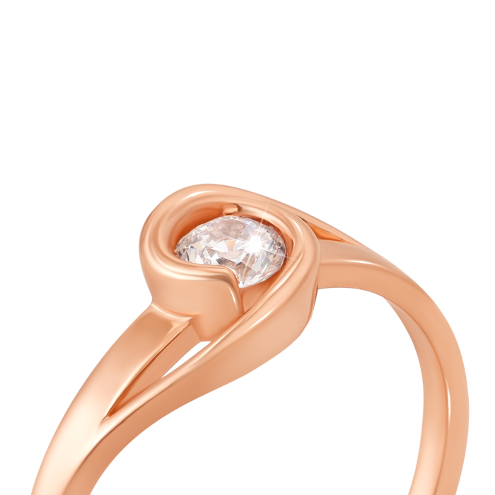 Золотое кольцо с фианитом. Артикул 12644