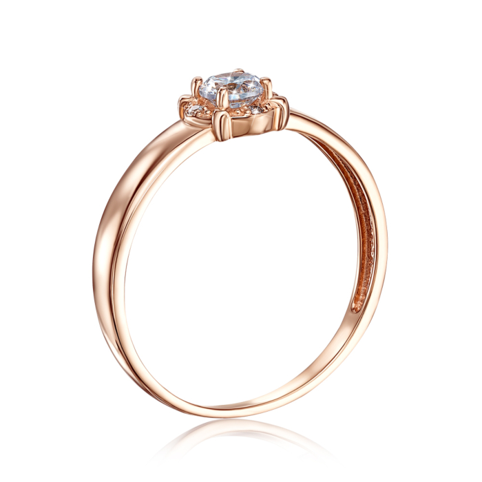 Золотое кольцо с фианитами. Артикул 12653 сп