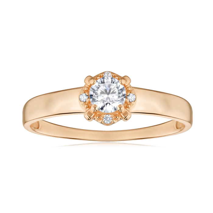 Золотое кольцо с фианитами Tesori 12653/01/0/4196