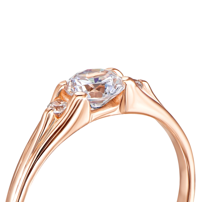 Золотое кольцо с фианитами. Артикул 12711