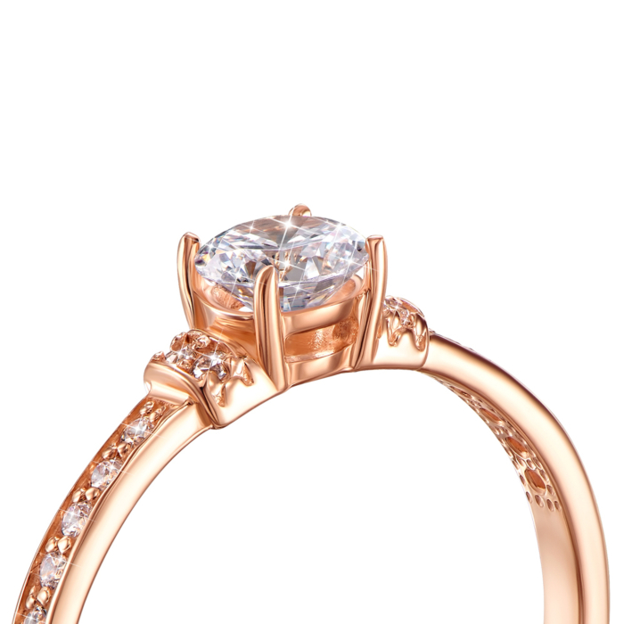 Золотое кольцо с фианитами. Артикул 12723