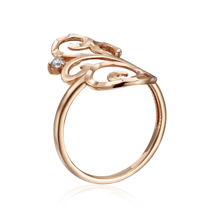 Золота каблучка з фіанітом. Артикул 12725/01/2/64