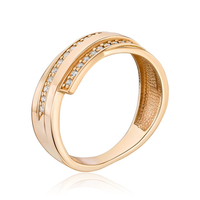 Золота каблучка з фіанітами 12731