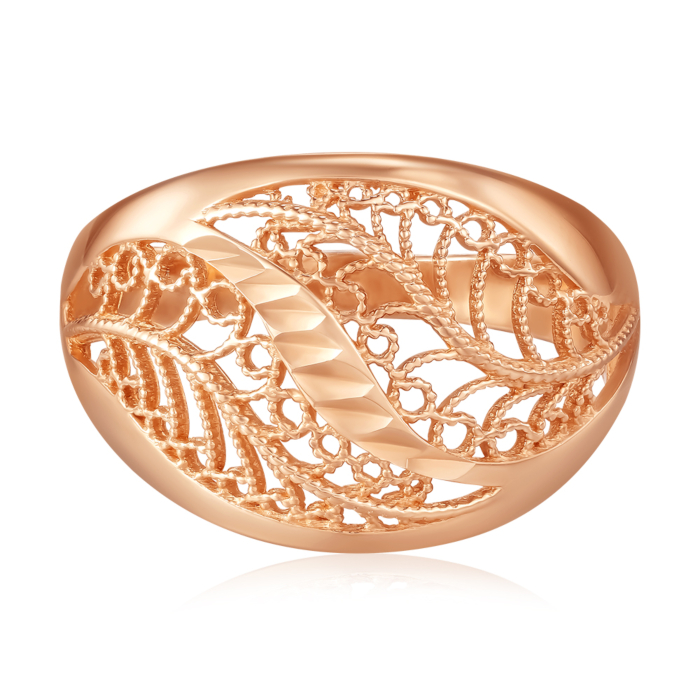 Золота каблучка без вставки. Артикул 12744