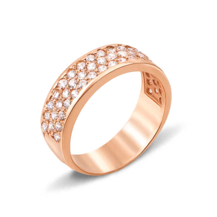 Золота каблучка з фіанітами. Артикул 12758/01/2/3 (12758)