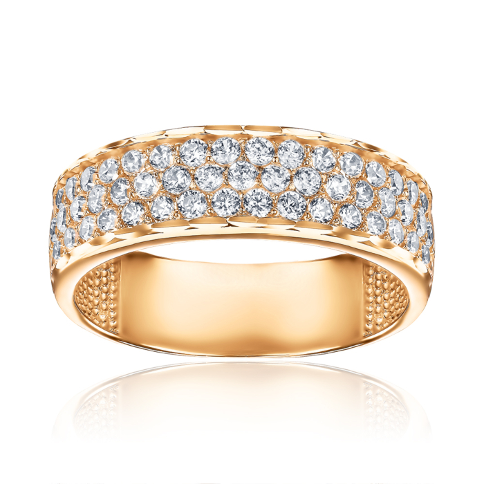 Золота каблучка з фіанітами Tesori 12758/01/2/4025