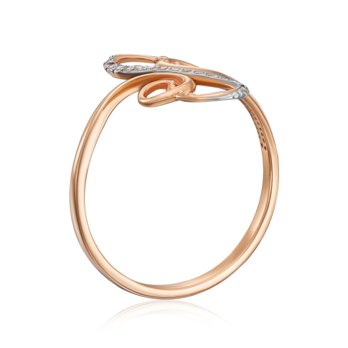 Золота каблучка «Безмежність» з фіанітами. Артикул 12785/01/1/1