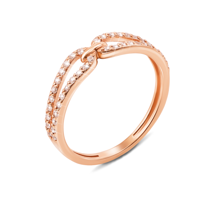 Золота каблучка «Безмежність» з фіанітами. Артикул 12791