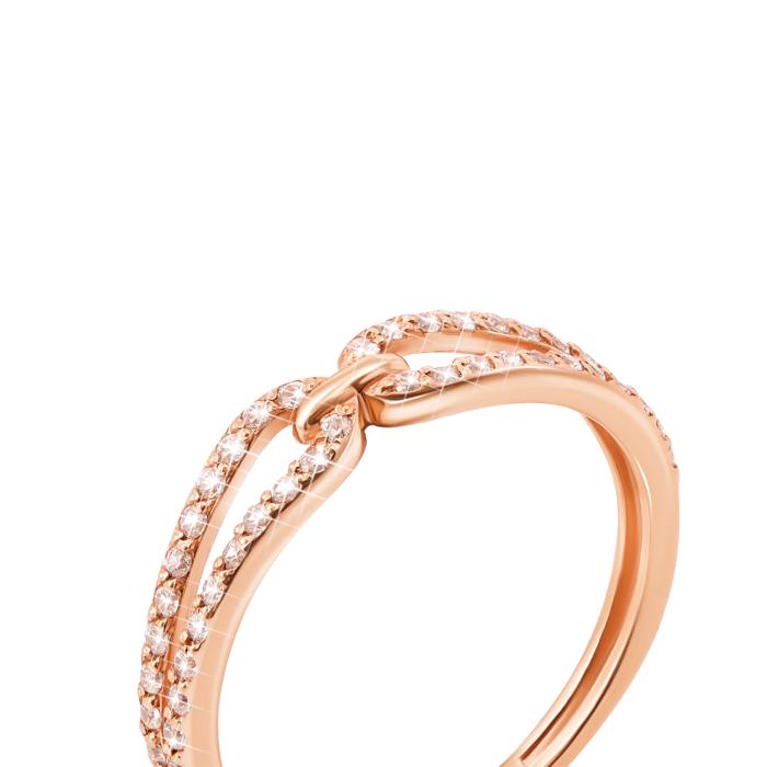 Золота каблучка «Безмежність» з фіанітами. Артикул 12791