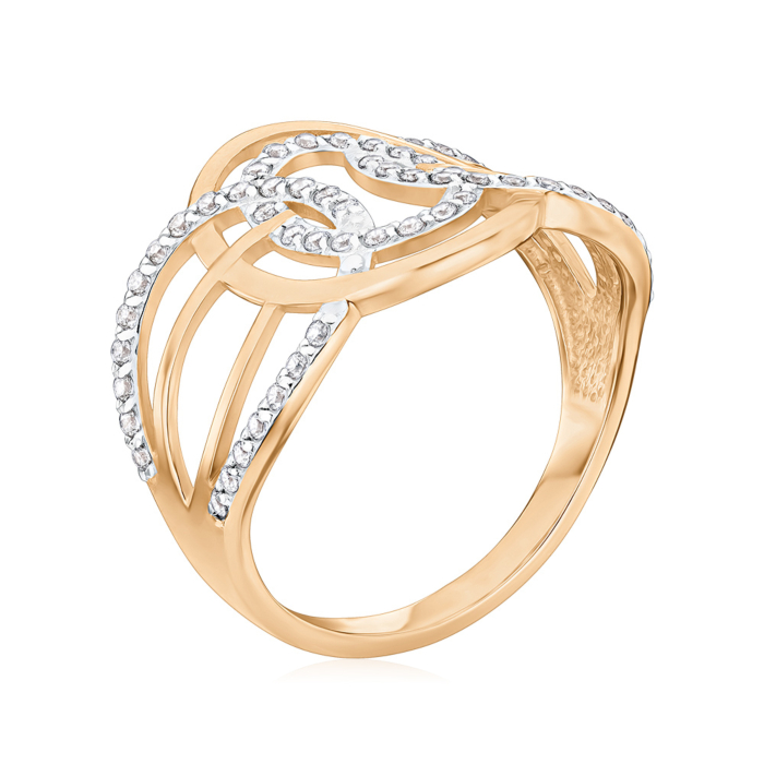 Золота каблучка з фіанітами 12816