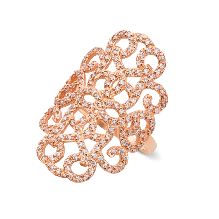 Фалангова золота каблучка з фіанітами. Артикул 12842