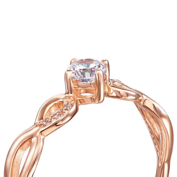 Золота каблучка з фіанітами. Артикул 12866