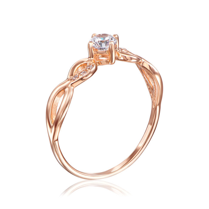 Золота каблучка з фіанітами. Артикул 12866