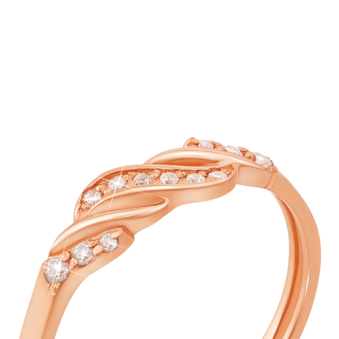 Золотое кольцо с фианитами. Артикул 12887