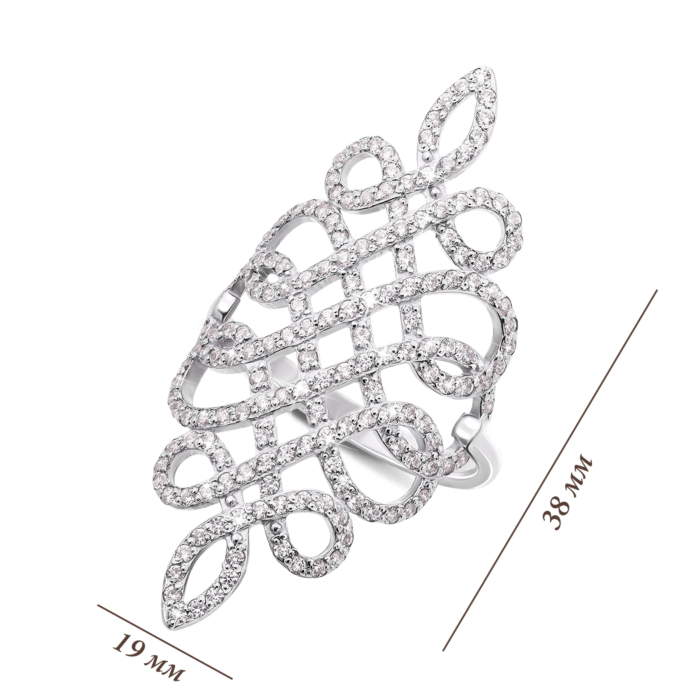 Фалангова золота каблучка з фіанітами. Артикул 12893/б