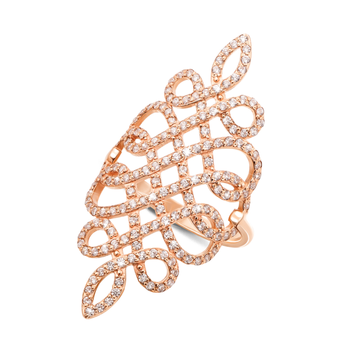 Фаланговое золотое кольцо с фианитами. Артикул 12893