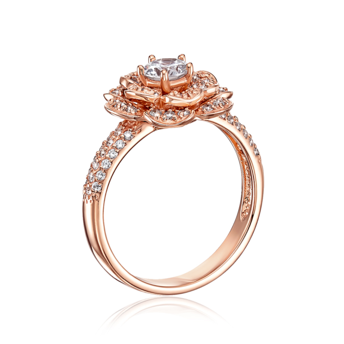 Золота каблучка з фіанітами. Артикул 12935 с