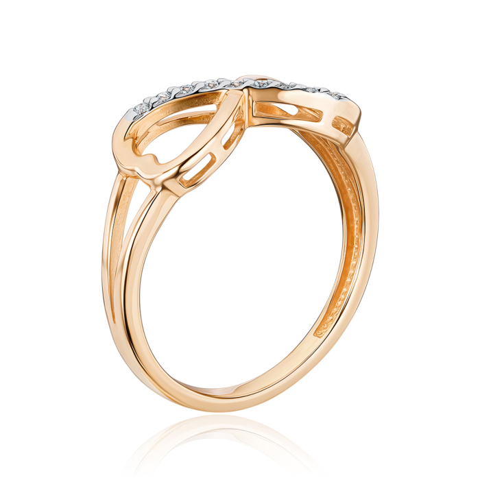 Золотое кольцо «Бесконечность». Артикул 12961