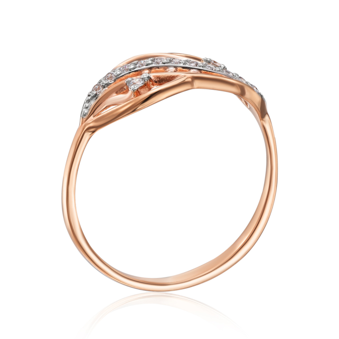 Золота каблучка з фіанітами. Артикул 12971/08/1/36