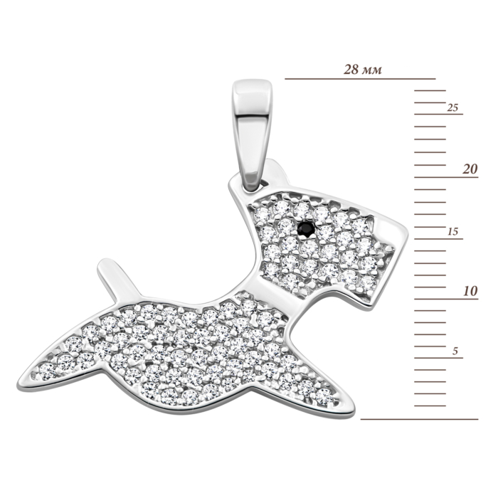 Срібна підвіска з фіанітами. Артикул UG51298/1