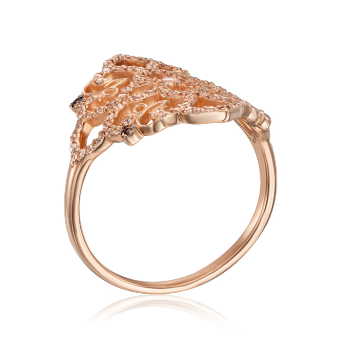 Фаланговое золотое кольцо с фианитами. Артикул 13008/01/1/545 (13008 п)