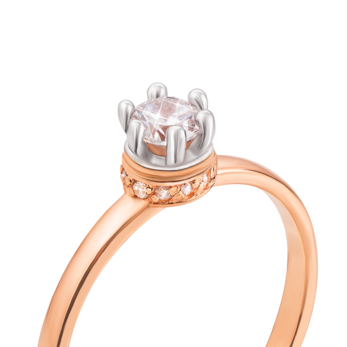 Золота каблучка з фіанітами. Артикул 13011/375