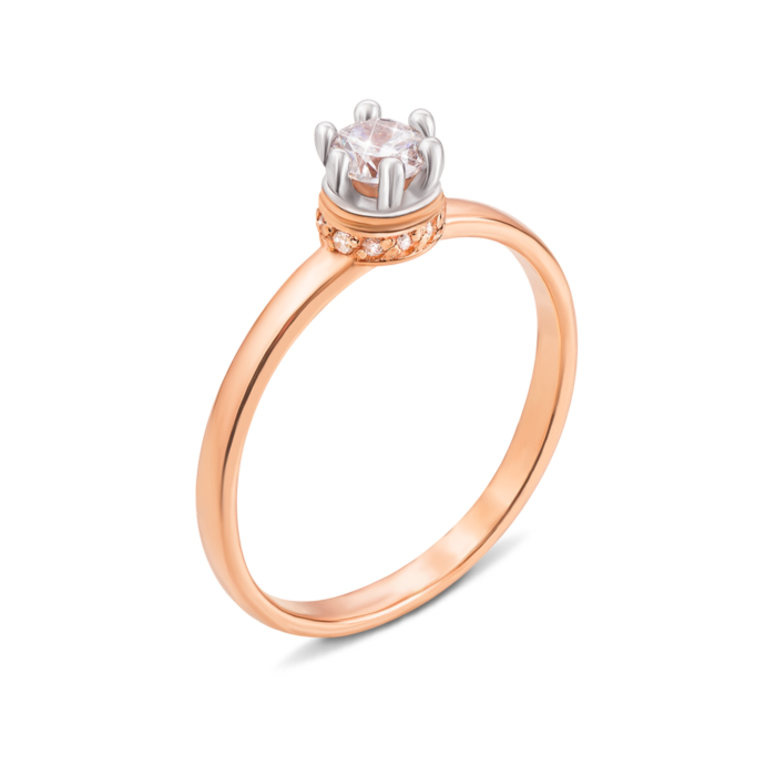 Золота каблучка з фіанітами. Артикул 13011/375