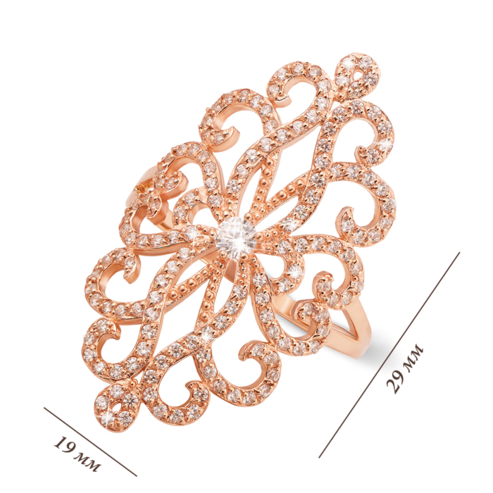 Фалангова золота каблучка з фіанітами. Артикул 13014