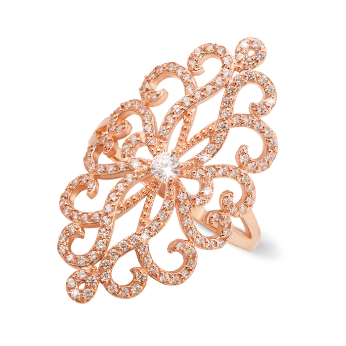 Фалангова золота каблучка з фіанітами. Артикул 13014